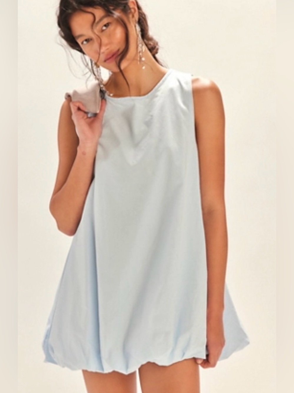 Free People Pale Blue Sleeveless Swing Tank